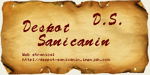 Despot Saničanin vizit kartica